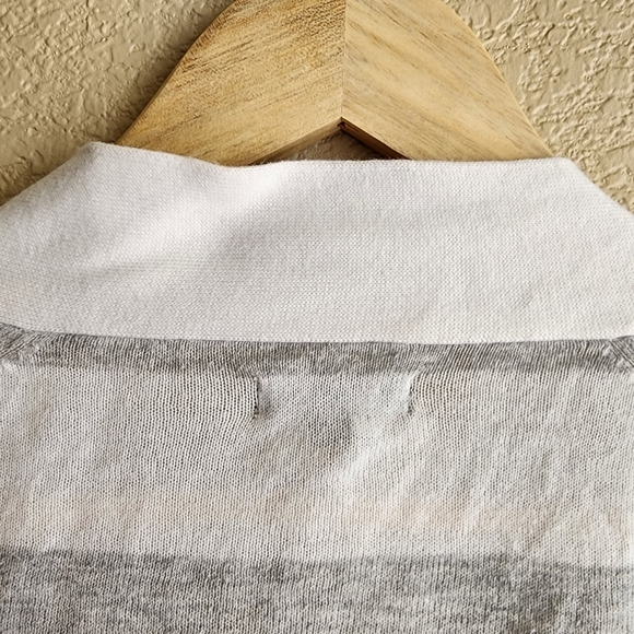 Express Gray and White Striped Knit Cardigan Size M - Picture 10 of 13